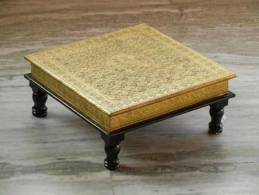 Brass Coated Wooden Bajot