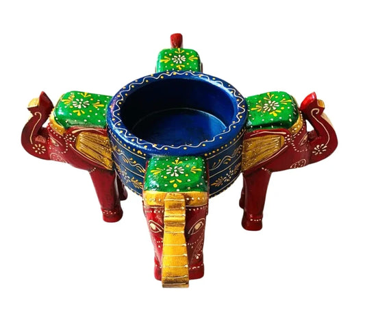 Elephant-Shaped Wooden Bowl